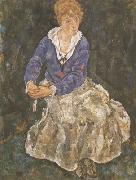 Portrait of the Artist's Wife,Seated (mk12), Egon Schiele